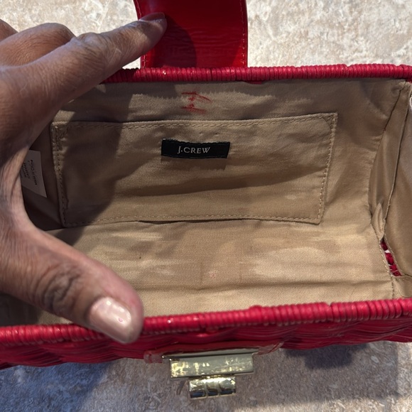 J.Crew Red Straw Clutch W/ Gold Hardware - Picture 8 of 13